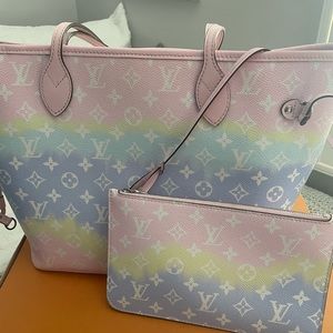 LV monogram Escale Neverfull MM Pastel
